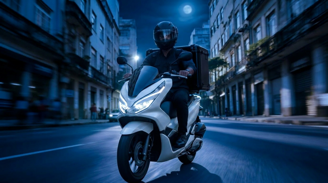 Moto urbana protegida pela Guardian Car